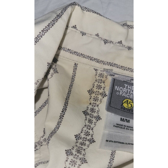 The North Face A5 Series Womens Medium Cream Paisley Pearl Snap Button Up Shirt - Picture 11 of 11